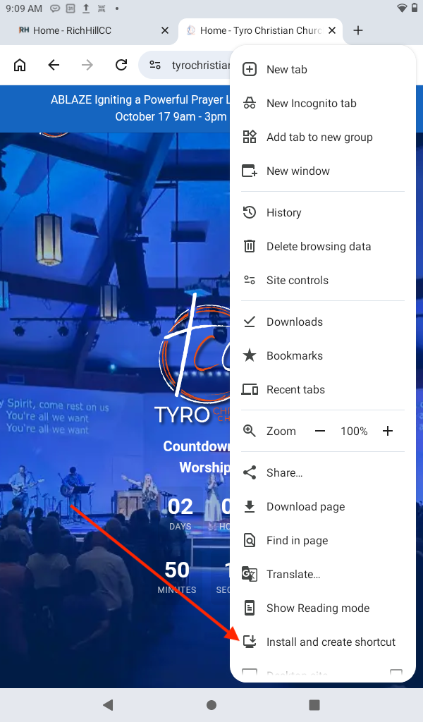 Tap Install and create shortcut