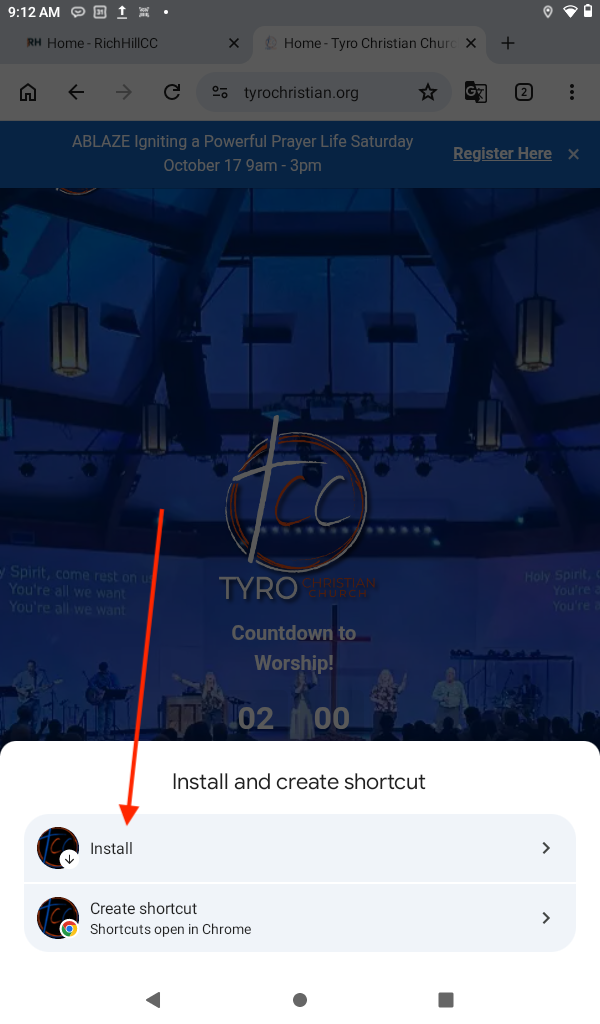 Tap Install