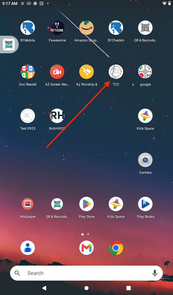 The B1 icon on the home screen