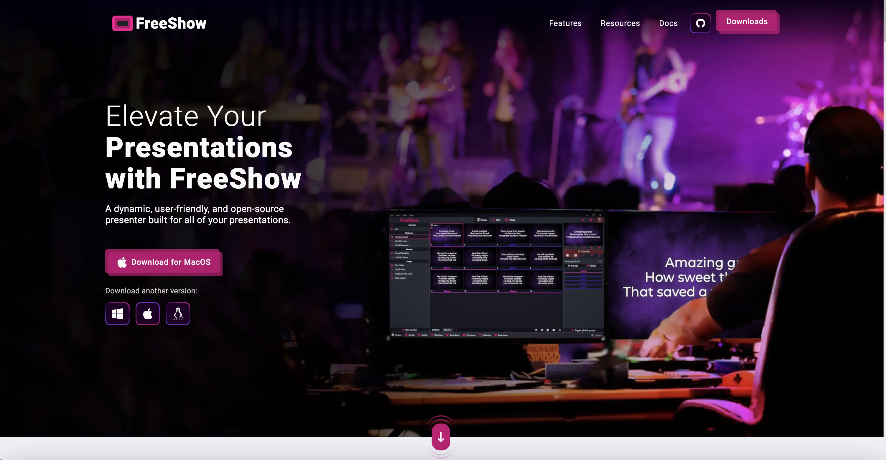 FreeShow Website Preview