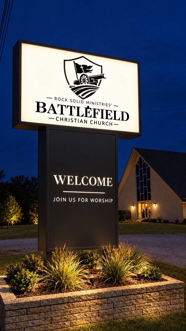Concept: redone sign, Night (lit)